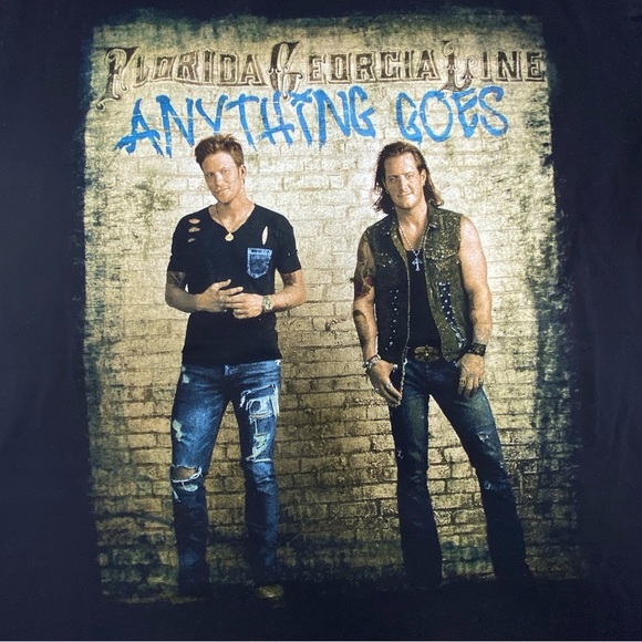 Florida Georgia Line Anything Goes 2015 Pop Country Concert Tour T-Shirt - Picture 3 of 5